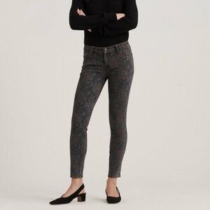 NWOT Lucky Brand Lolita Jean Cropped Grey Floral Print Skinny Jean 28/6